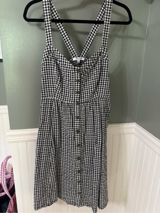 Madewell Dresses & Skirts - Madewell Black & White Gingham Smocked Back Sundress with Straps